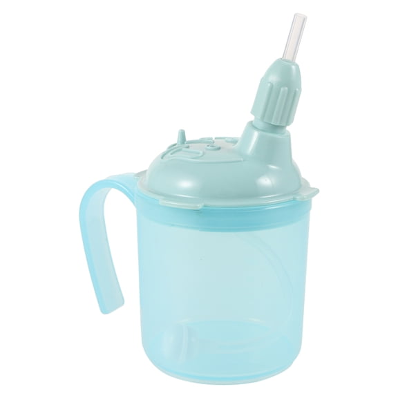 DRAFIDEEP Elderly Spill Proof Cup Drinking Cup With Straw Green 1Pcs Back to School