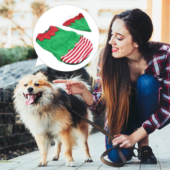 CTIRCHIU Durable Green Pet Clothes Christmas Dog Costume for Walking Jogging Outdoor Use