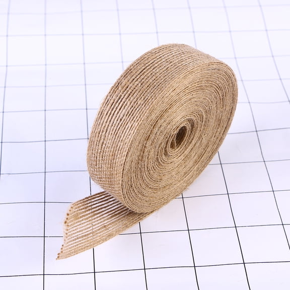 CTIRCHIU Durable Jute Webbing Ribbon in Brown for Weaving Embellishments and DIY Decoration