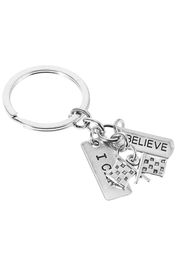 Durable Plated Silver Checkered Flag Keychain for Racing Events Car Motorbike Accessories