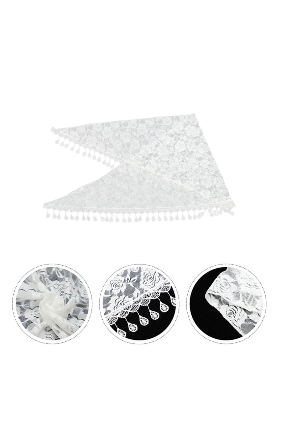 Triangle Lace Mantilla Polyester Scarf for Elegant Neck Decor