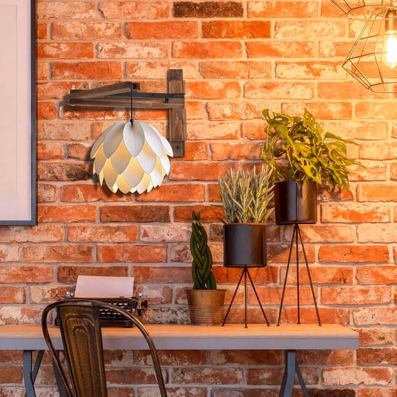 CTIRCHIU Easy Install Beige Wood Wall Bracket for Adjustable Hanging Lamp and Pendant Light