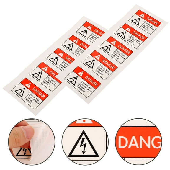 CTIRCHIU 10Pcs Electrical Warning Labels Adhesive Paper Assorted Color Sign