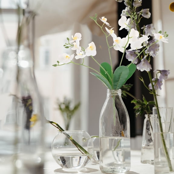 CTIRCHIU Elegant White Plastic Orchid Stems for Home and Event Decoration