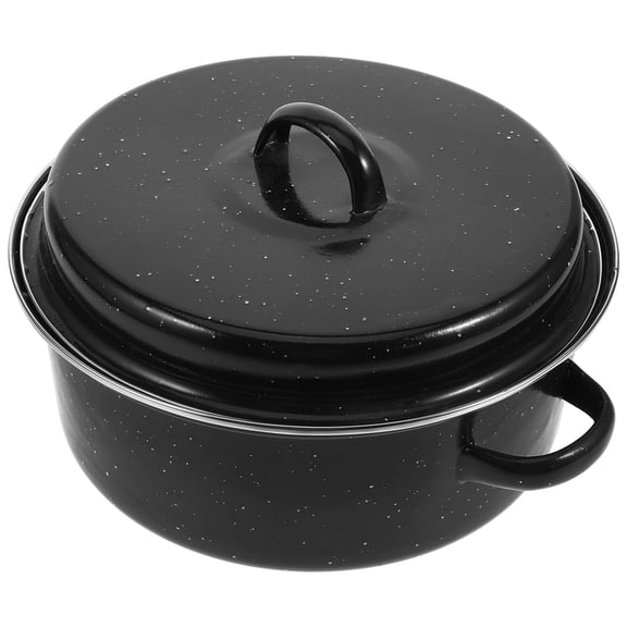 CTIRCHIU Enamel Roasting Pan for Kitchen Cooking with Double Handles Heat Resistant Pot