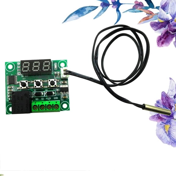 CTIRCHIU Fan Powered Temperature Controller Adjustable Heating Cooling Thermostat Plastic Green Energy Saving 1 Set