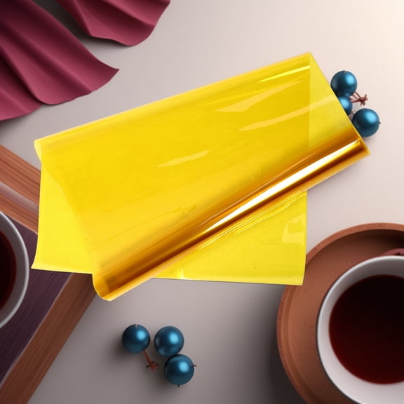 CTIRCHIU Decorative Yellow Window Film Plastic Cling Film for Home and Office