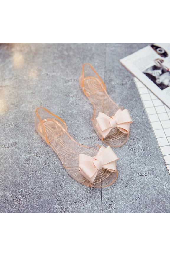 Flat Jelly Shoes Woman Summer Footwear Bowknot Fashion Sandals Assorted Color