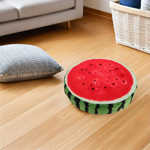 CTIRCHIU Simulated Fruit Pillow Watermelon Shape Plush Cushioning All Ages 1Pcs