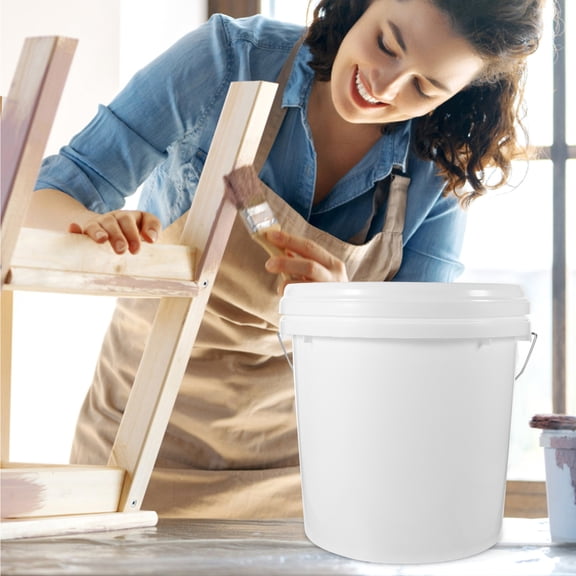 CTIRCHIU Gallon Paint Bucket with Handle and Airtight Lid White Empty Storage Bucket Durable and Portable
