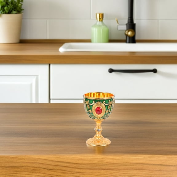 CTIRCHIU Dessert Goblet Cups with Vintage European Design Zinc Alloy Shatterproof Chalice