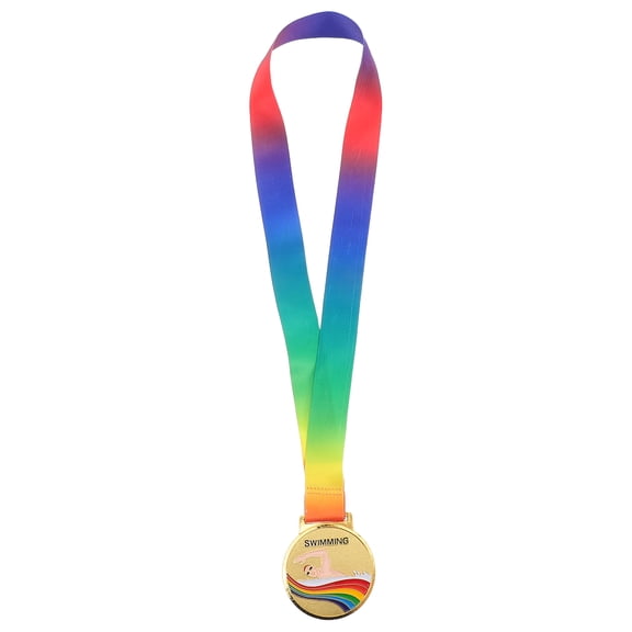 CTIRCHIU Golden Metal Swimming Medal for Awards with Hanging Lanyard for Sports Honors and Competitions