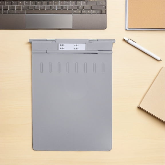 CTIRCHIU Gray Plastic File Folder with Privacy Cover, Portable Chart Holder for Bedside Records and Document Storage