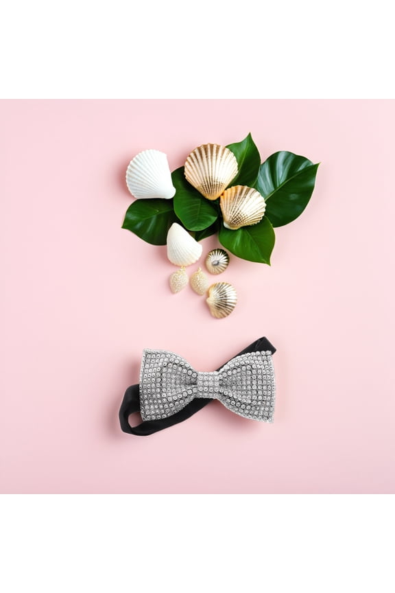 Men's Double Layer Rhinestone Bow Tie for Formal Events, Weddings, Parties, and Special Occasions