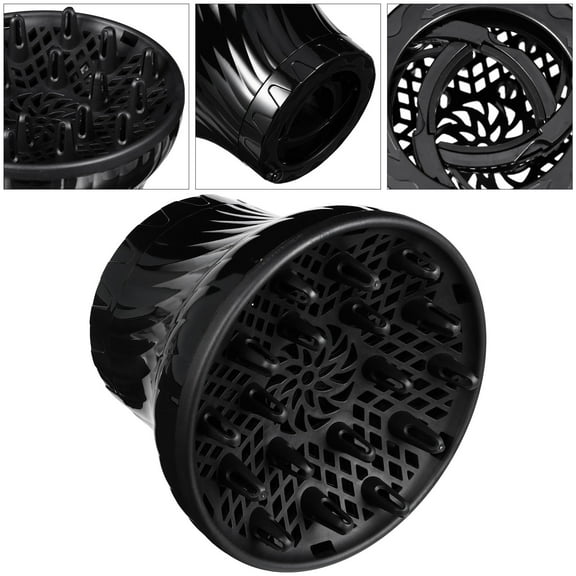 CTIRCHIU Hair Dryer Diffuser Attachment Black Plastic Salon Hair Blow Diffuser for Even Drying and Styling
