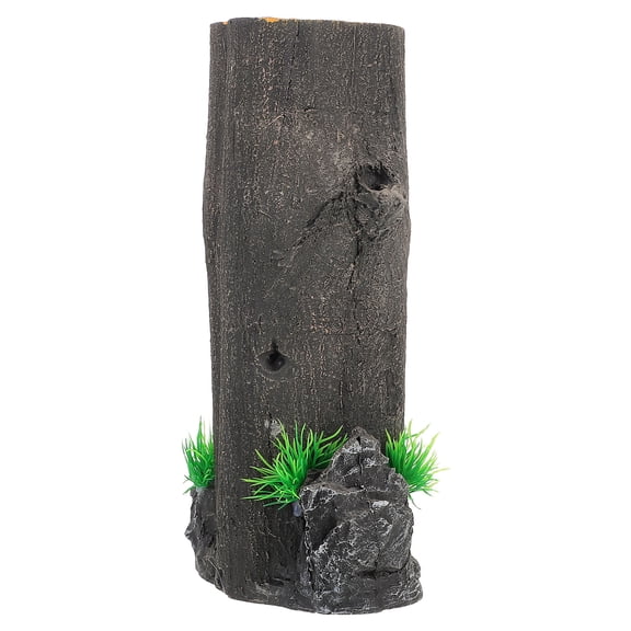 CTIRCHIU Hollow Stump Fake Tree Trunk Fish Tank Structure Decor Multi Resin Promoting Pet Activity 1Pack