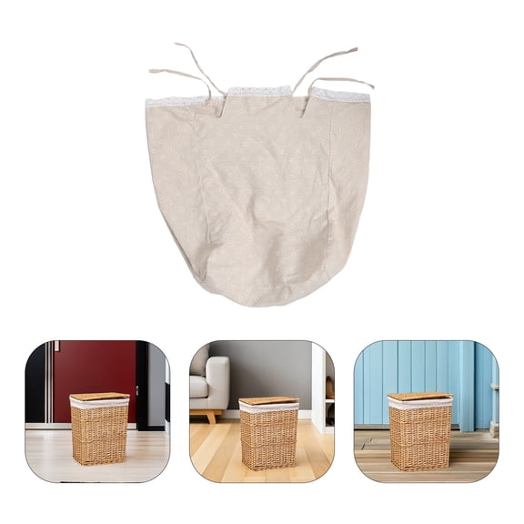 CTIRCHIU Home Storage Basket Fabric Liner Washable Beige Insert for Laundry Hamper and Utility Baskets
