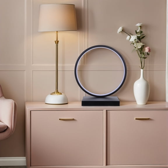 CTIRCHIU Inspired Circle Lamp with Adjustable Brightness for Home Use and Modern Aesthetic Decor 19.5 Inches