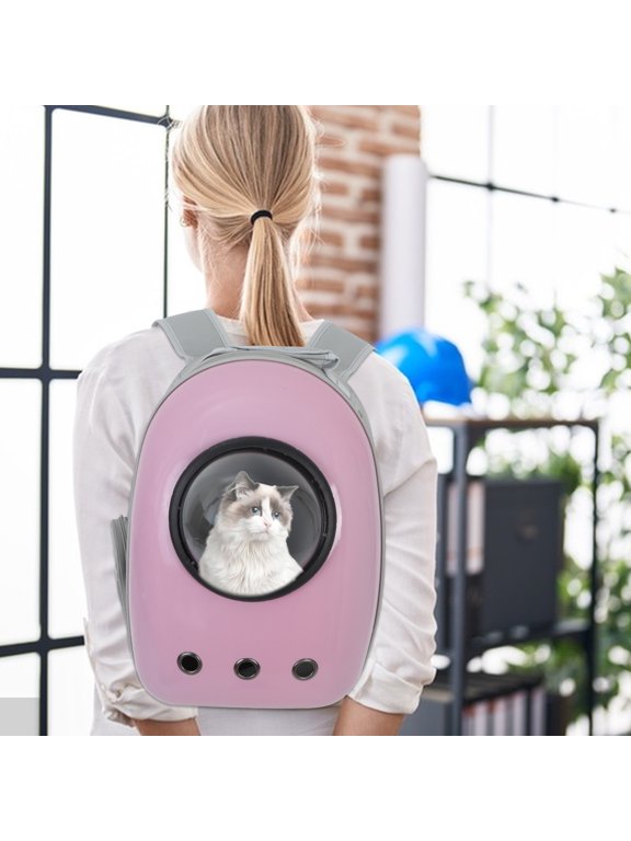 Expandable Oxford Cat Backpack with Dual Shoulder Straps for Kittens, Comfortable and Pc