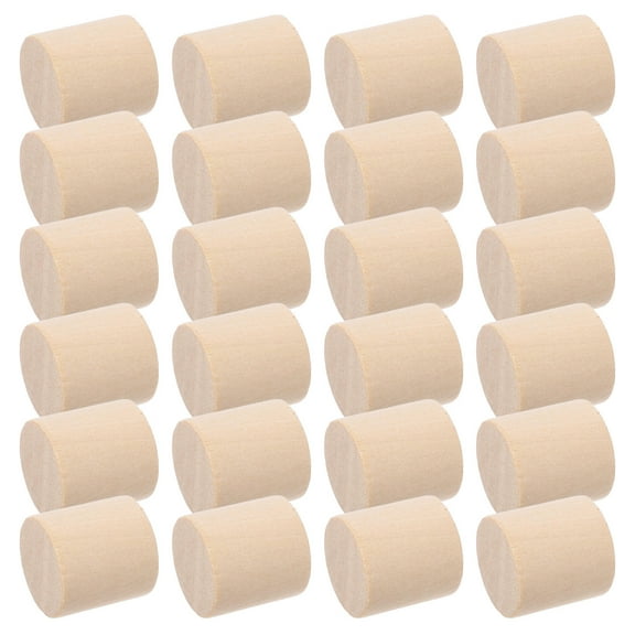 CTIRCHIU craft wood blocks Wooden Craft Blocks Cylinders Light Yellow 50pcs