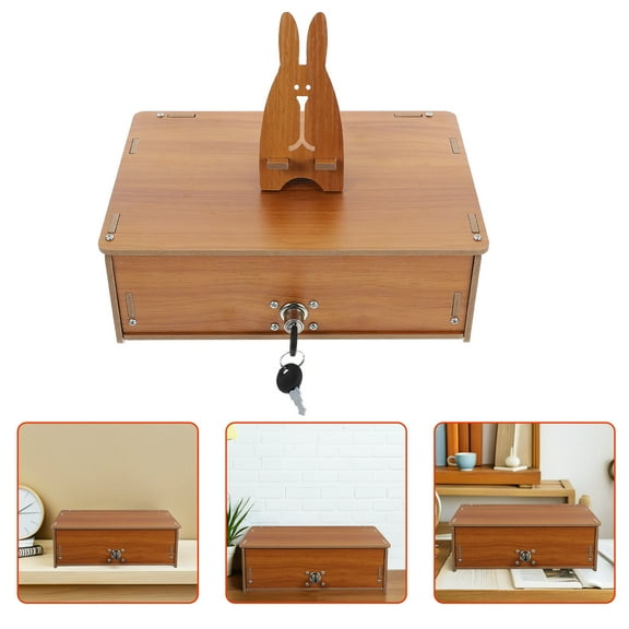 CTIRCHIU Light Yellow Wood Monitor Riser with Drawer and Lock Ergonomic Desk Organizer for Workspace 21.5 x 10.5 x 4.5