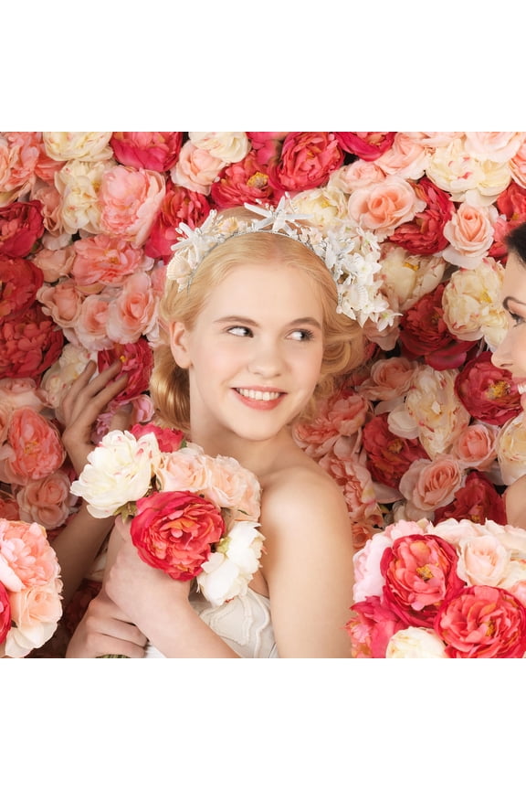 Mermaid Style Bridal Headband with White Pearls and Seashells for Wedding and Banquet Styles