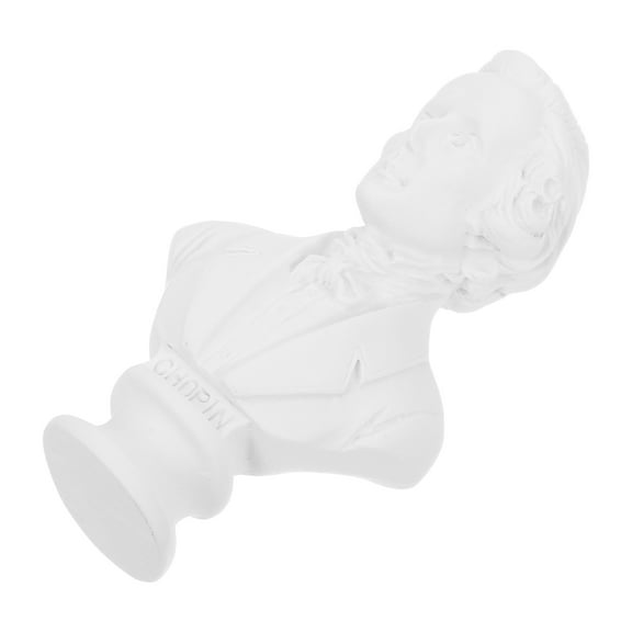 CTIRCHIU White Resin Musician Bust Sculpture Figurine for Desktop Decoration, Realistic Art Statue for Music and Music Enthusiasts