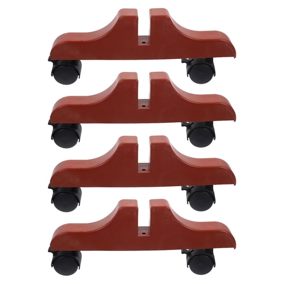 CTIRCHIU 4-Pack Adjustable Room Divider Bases with Smooth Wheels, Coffee Color for Office, Hotel, Living Room Use