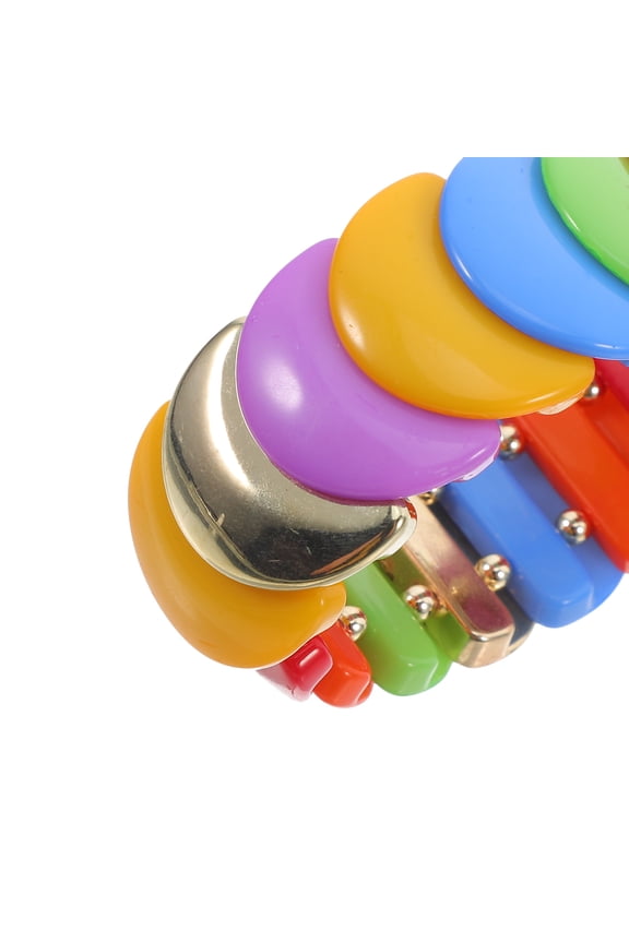Multi Color Acrylic Candy Color Bracelet for Women's Lightweight Geometric Bangle Statement Jewelry 7.5 Inches