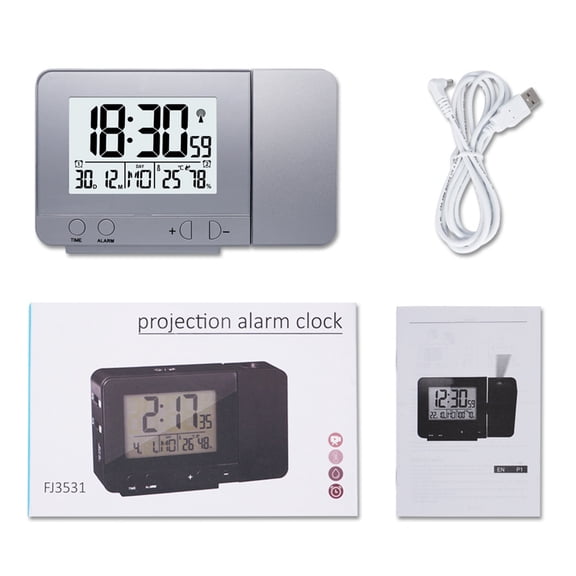 CTIRCHIU Multi Function USB LED Clock with Projection Date Time and Humidity for Daily Use