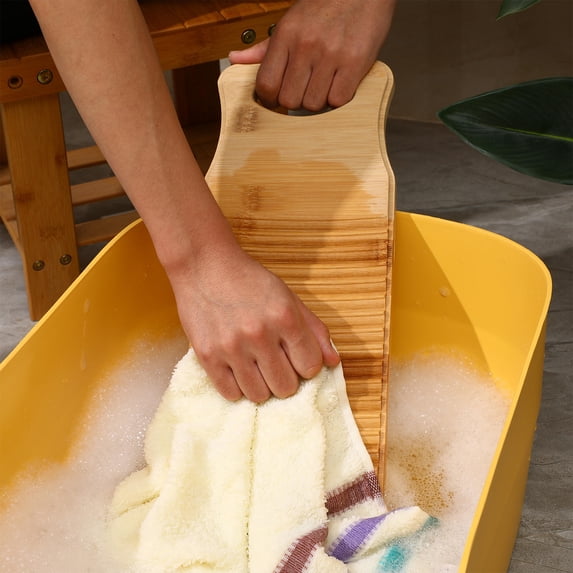 CTIRCHIU Natural Bamboo Washboard for Laundry Hand Washboard for Clothes Efficient Cleaning Board