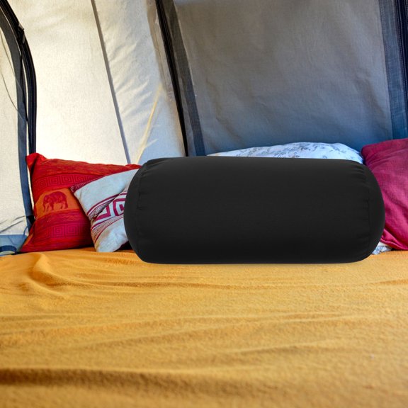 CTIRCHIU Black Cylinder Neck Roll Pillow for Spine Alignment and Shoulder Comfort
