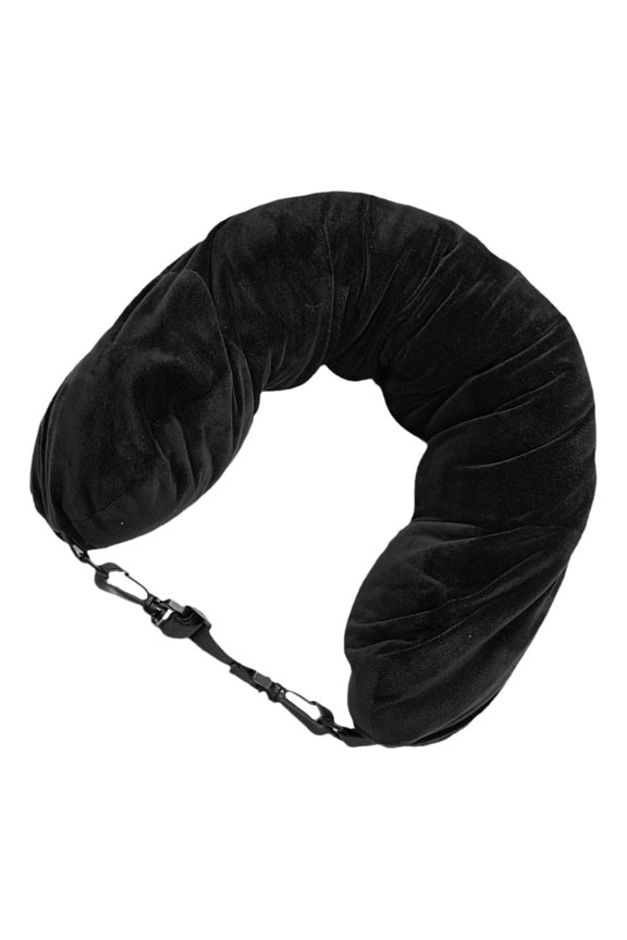 Neck Pillows For Travel U Shaped Pillow Black Fabric Neck Support Camping 1Pack