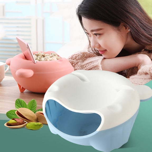 CTIRCHIU Plastic Fruit Plate with Double Layer Design Multi Function Melon Bowl and Nut Dish