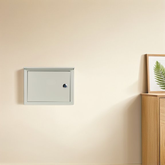 CTIRCHIU Weatherproof Outdoor Electrical Distribution Box, Beige Steel Wall-Mounted Control Panel Enclosure for Safe Power Management
