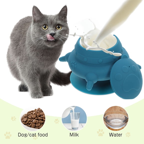 CTIRCHIU Pet Silicone Puppy Feeding Station Sky Blue with for Multiple Puppies