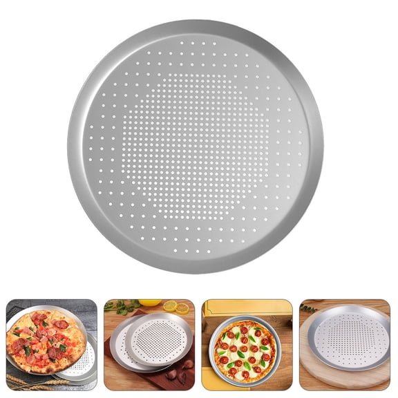 CTIRCHIU 1Pc Practical Aluminum Alloy Perforated Pizza Tray for Even Heat Distribution
