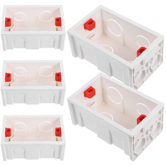 CTIRCHIU 5-Pack White Plastic Flush Mount Electrical Junction Boxes with Seal for Secure Home Wiring