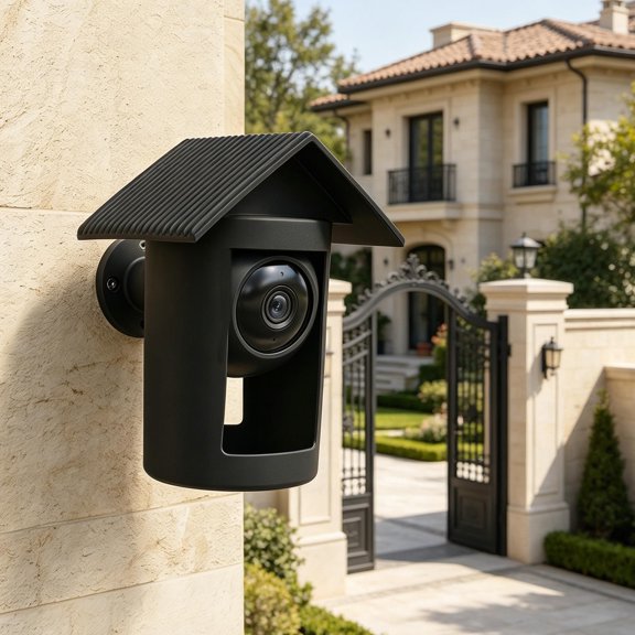 CTIRCHIU Protective Cover for Security Cameras Black Silicone Weatherproof Case with Uv and Anti-Scratch Protection
