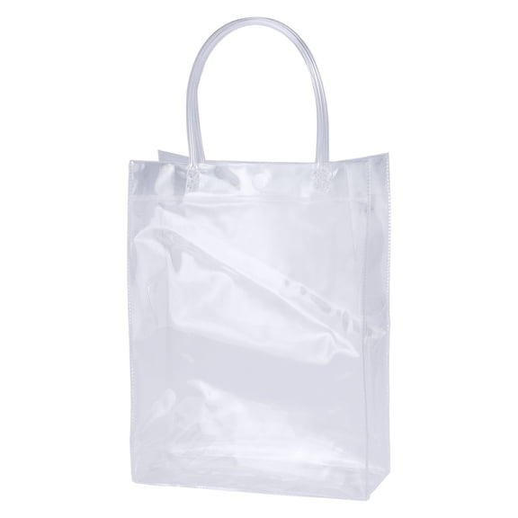 CTIRCHIU Clear PVC Ice Wine Bag with Handle for Shopping, Party Favors, Packaging and Bottle Carrier