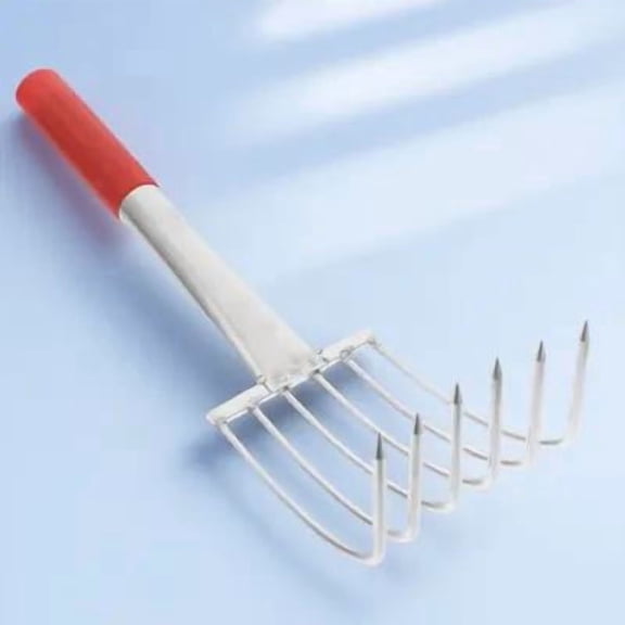 CTIRCHIU Red Stainless Steel Shell Rake Multifunctional Design for Beach Activities