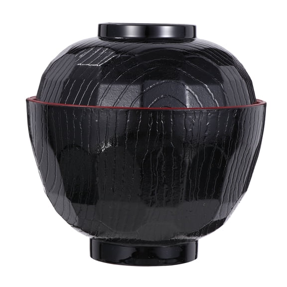 CTIRCHIU Red Japanese Miso Bowl with Lid for Home Use Ideal for Soup and Salad 1pc