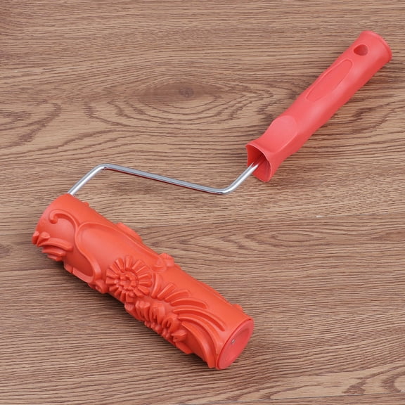 CTIRCHIU Red Rubber Grain Printing Roller for DIY Decoration Creating Unique Wall Patterns 1 Piece