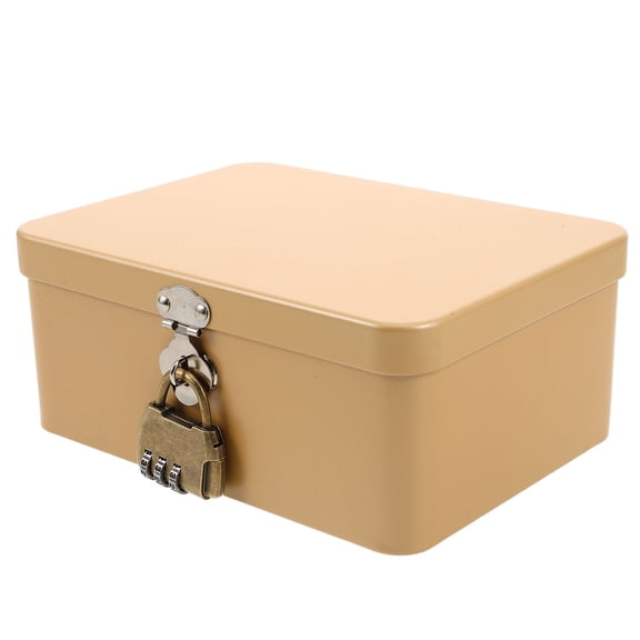 CTIRCHIU Golden Metal Lock Box Vintage 3-Digit Combination Storage Organizer