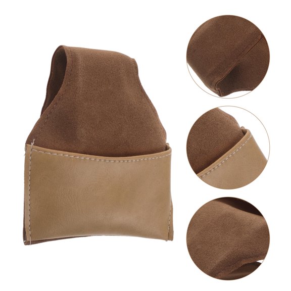 CTIRCHIU Reusable Light Brown Pool Chalk Holder with Soft PU Exterior for Moisture Absorption and Precise Shots