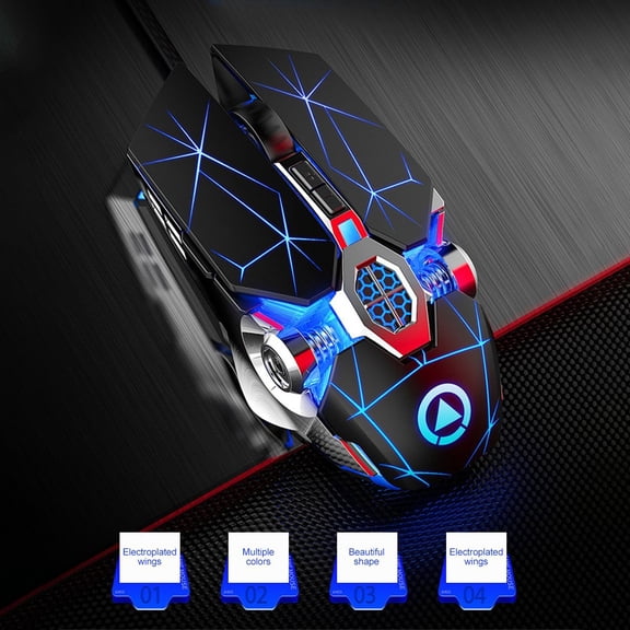 CTIRCHIU Multi-Color Gaming Mouse ABS with Skin-Like Grip and Rgb Backlit