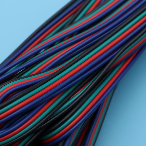CTIRCHIU Rgb LED Strip Light Extension Cable in Coffee 4 Pin for Easy Controller Link