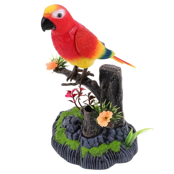 CTIRCHIU Realistic Red Plastic Bird Plaything with Electric Chirping and Engaging Features