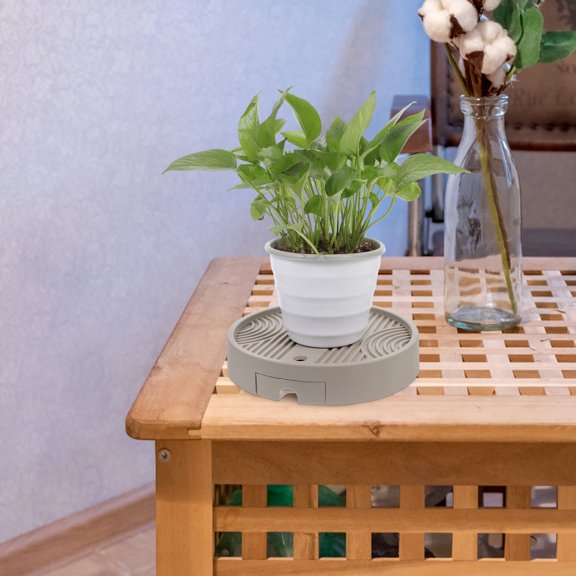 CTIRCHIU Rolling Planter Saucer with Root Protection and Water Collection Tray Light Brown