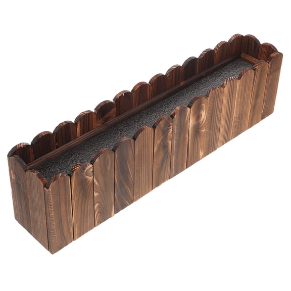 CTIRCHIU Wooden Rectangle Planter Box Brown Rustic Flower Pot for Indoor Outdoor Home Garden Decor
